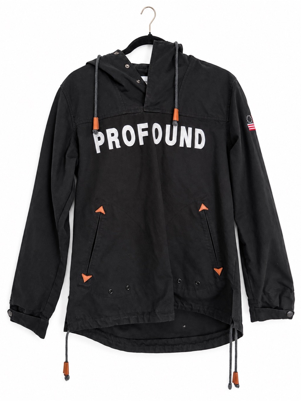 Profound Aesthetic Black Hooded Windbreaker size M